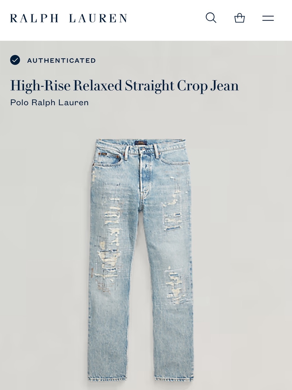 Ralph Lauren Relaxed Straight Jeans in Light Blue Denim